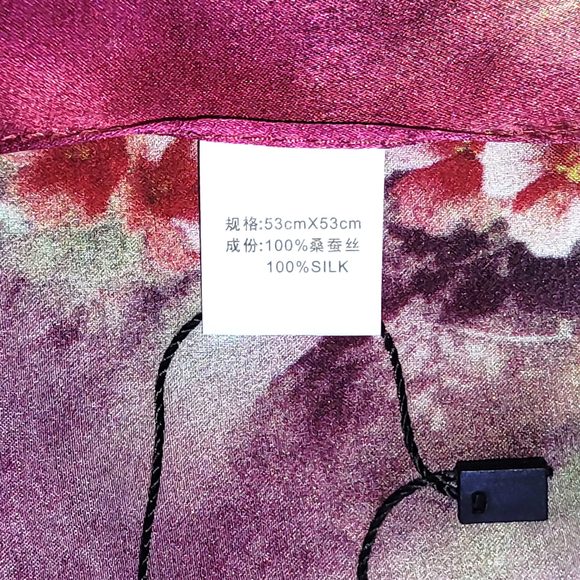 NWT Genuine 100% Mulberry Silk Satin Scarf 20"x20" Small Square Shawl 5401 - Picture 6 of 7